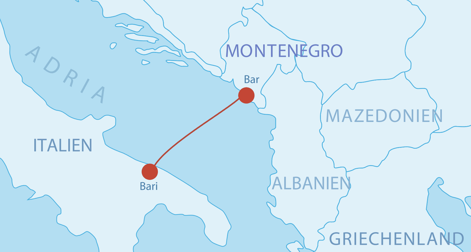 Fähre nach Montenegro