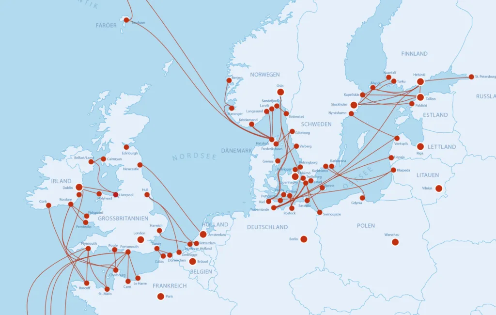Karte Fähren Nordeuropa Karte Fähren Nordeuropa | Fährkarte